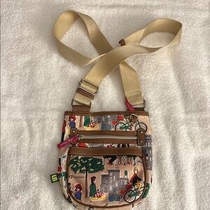 Lily Bloom Stylish Beige and Brown Crossbody Bag